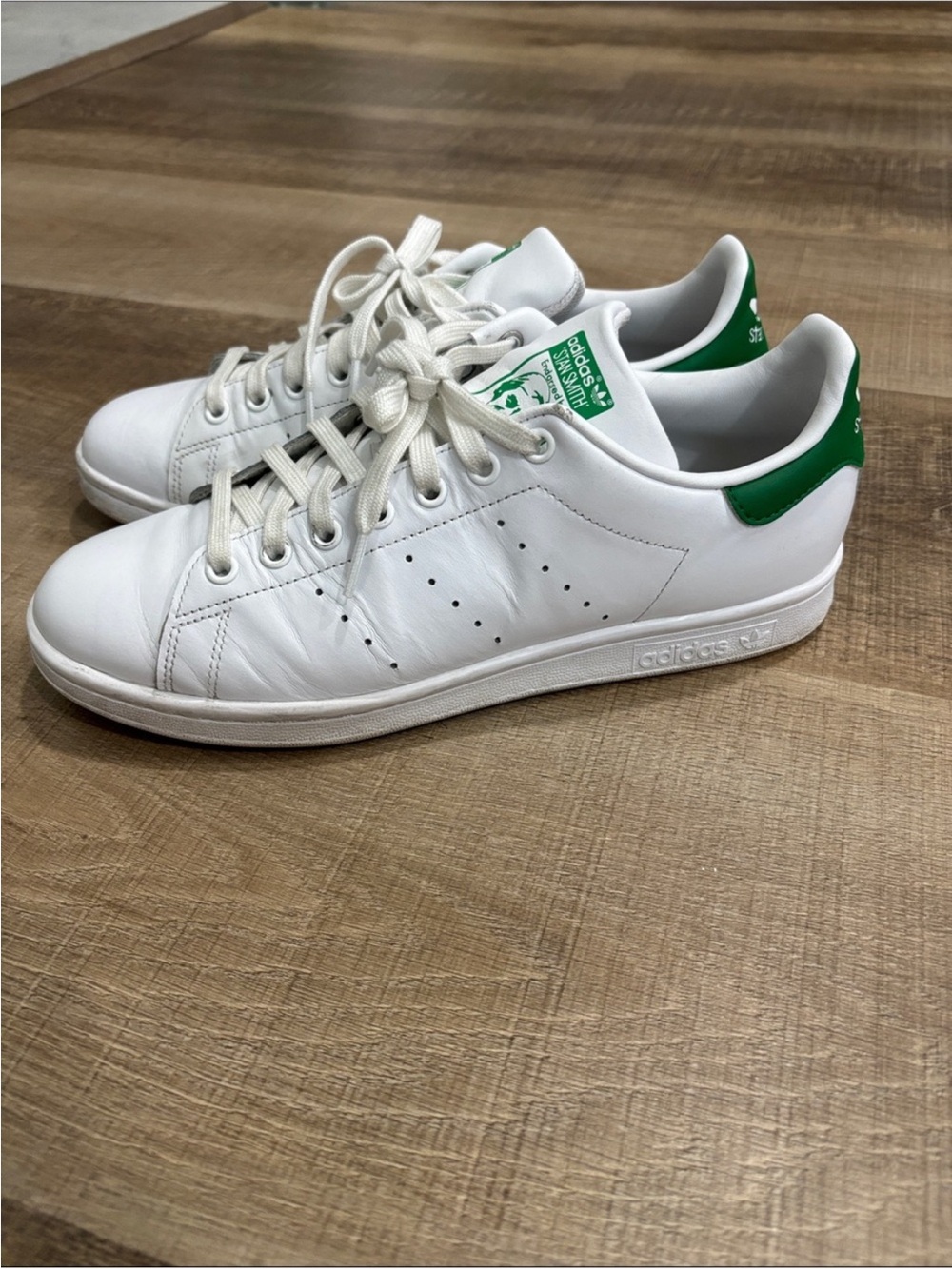Adidas Men’s Size 9.5 White/Green Stan Smith Sneakers - Picture 3 of 7